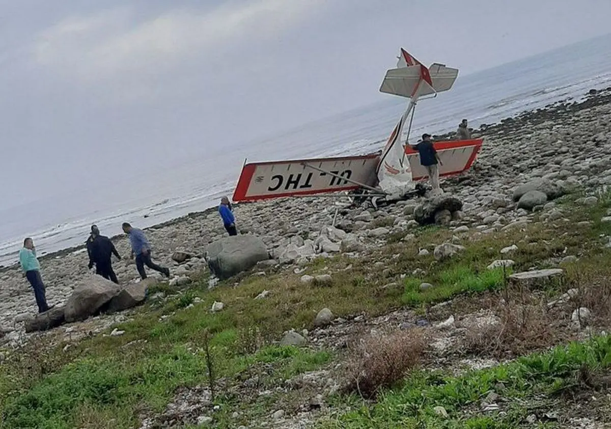 سقوط هواپیمای تفریحی در ساحل رامسر
