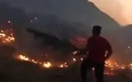 آتش سوزی گسترده در ارتفاعات کوه شب در استان هرمزگان + ویدئو