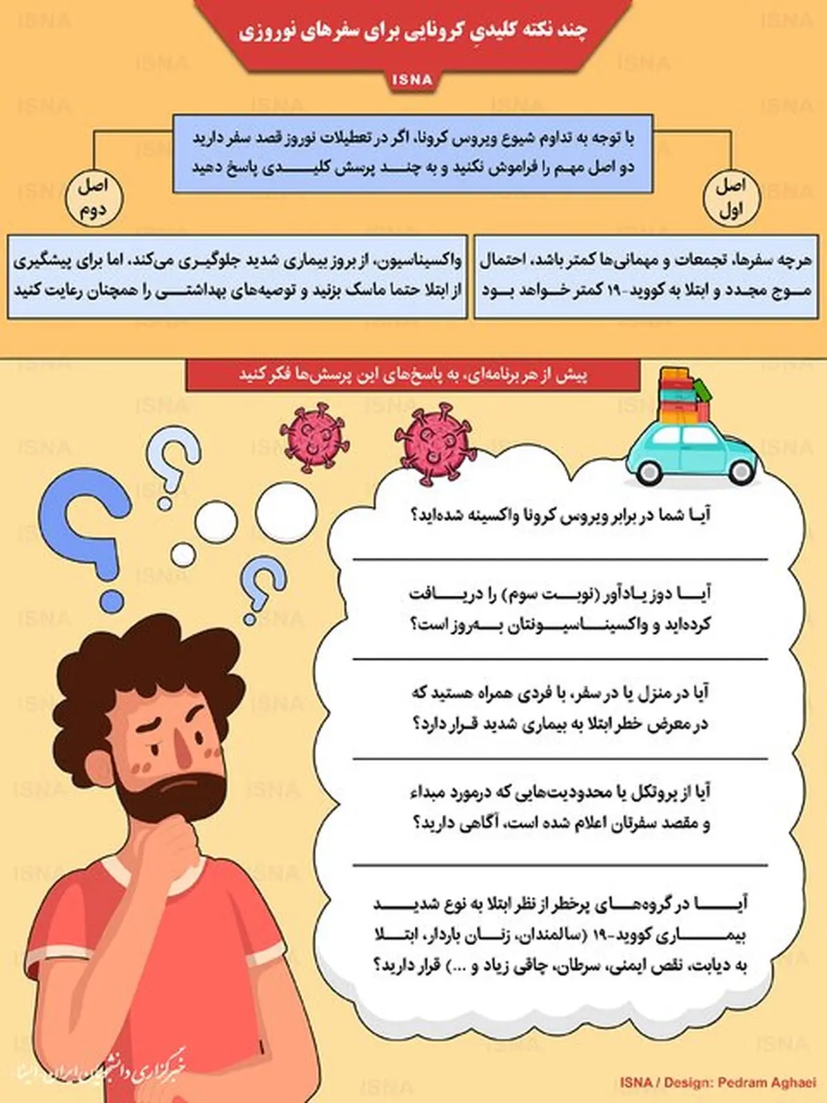 چند نکته کلیدی کرونایی برای سفرهای نوروزی + اینفوگراف 
