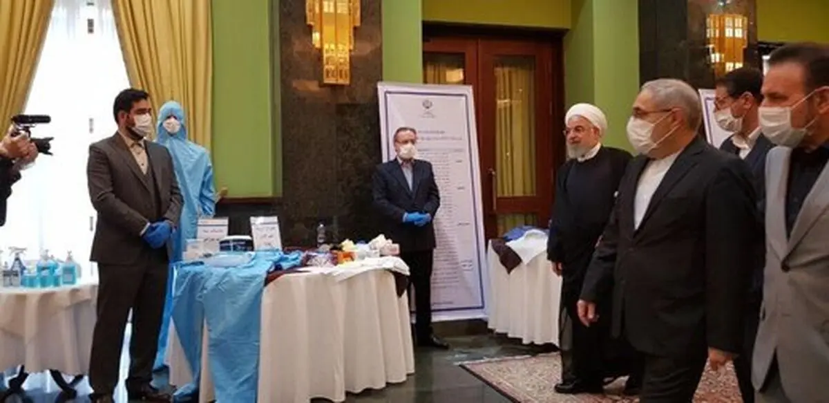 بازدید روحانی از یک نمایشگاه ضدکرونایی