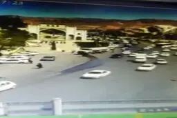 لحظه ترسناک ترمز بریدن نیسان  در دروازه قرآن شیراز+ویدئو