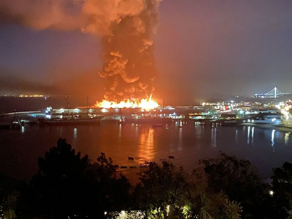   آتش سوزی"اسکله 45" سانفرانسیسکو در آتش 
