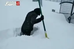 بارش سنگین برف در روستای کلیشم گیلان + ویدئو