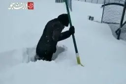 بارش سنگین برف در روستای کلیشم گیلان + ویدئو