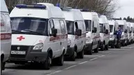 صف طولانی آمبولانس‌ها مقابل بیمارستان‌های مسکو همزمان با اوج گرفتن شیوع کرونا