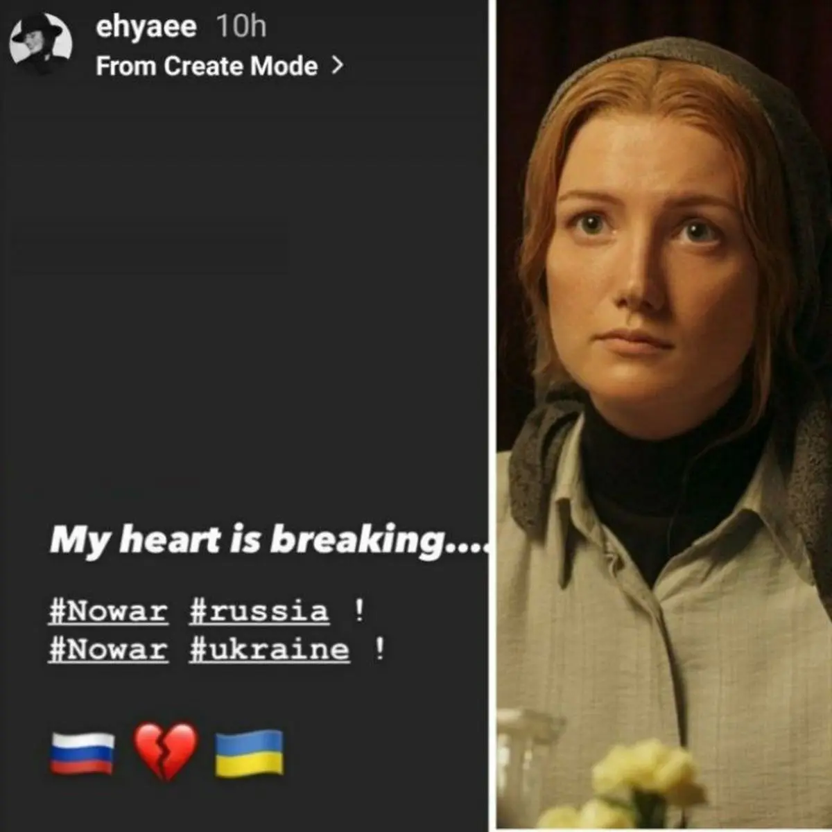 واکنش بازیگر زن روس سریال ایرانی خاتون به حمله روسیه به اوکراین+تصویر