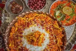 طرز تهیه هویج پلو مجلسی با ته دیگ هویج | رسپی هویج پلو مجلسی با فوت و فن برای مهمانی+ ویدیو 