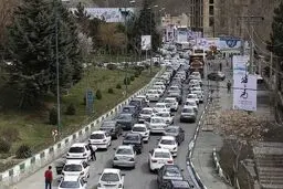 ترافیک فوق سنگین در جاده چالوس