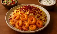 طرز تهیه میگو پلو | اگه از زرشک پلو خسته شدی تنوع بده و با میگو درست کن +ویدئو