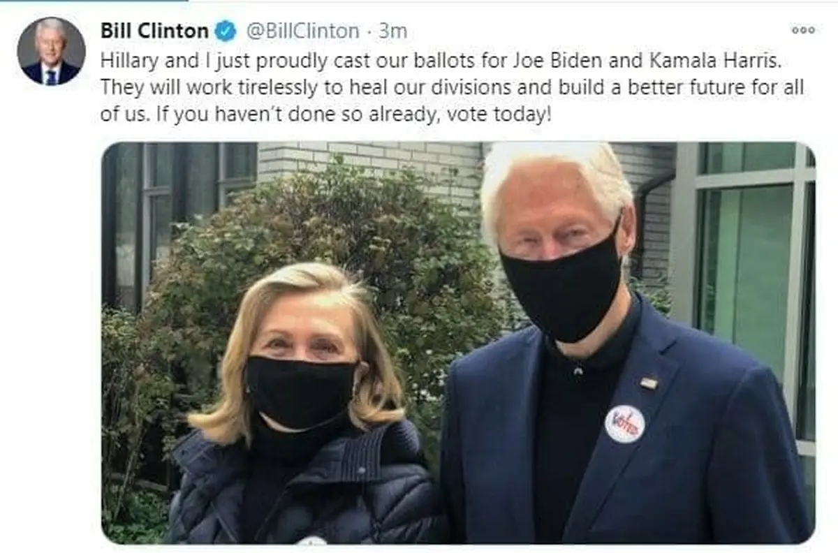 
انتخابات  |بیل کلینتون به همراه همسرش در انتخابات شرکت کردند
