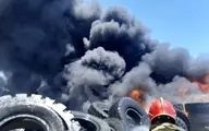 سامانه ۱۲۵  |  حادثه آتش‌سوزی  در محل نگهداری لاستیک
