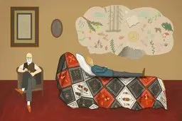 اتاق کار  فروید، با قالی‌های ایرانی+تصاویر