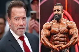 لحظه احساسی دیدار هادی چوپان با آرنولد شوارتزنگر + فیلم