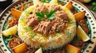 طرز تهیه پلو تن | یه غذای سه سوته مجلسی  با تن ماهی می‌خوای! +ویدئو