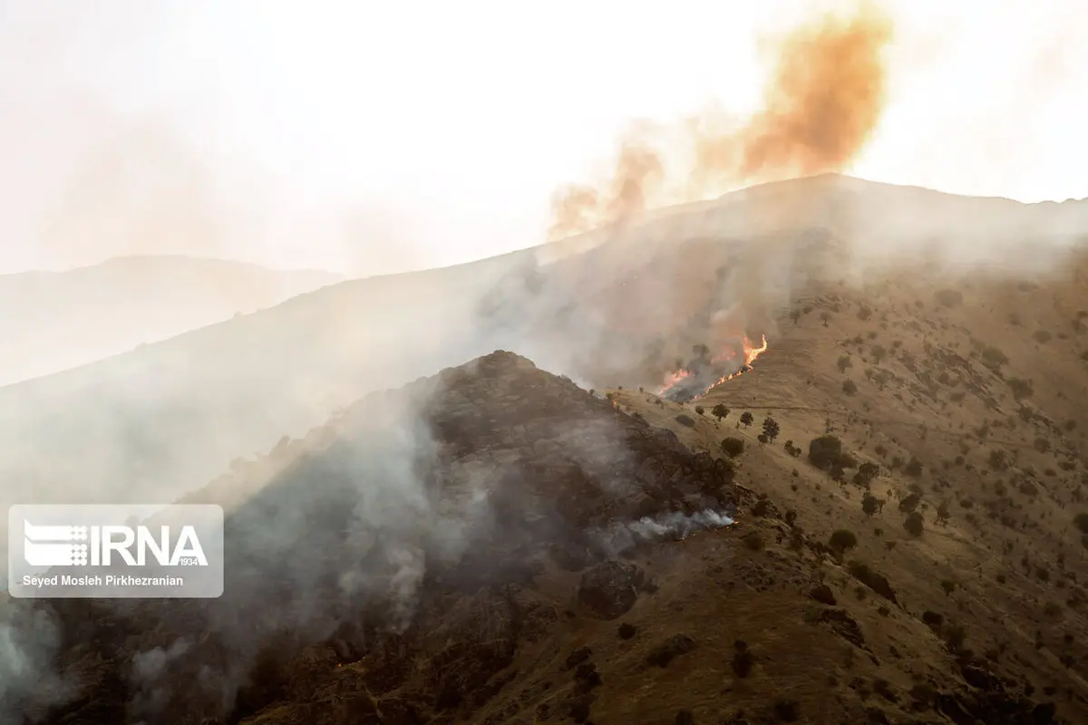 تداوم  آتش سوزی درمنطقه دهرود دشتستان