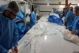تامین پارچه مورد نیاز تولید لباس‌های پزشکی و ماسک
