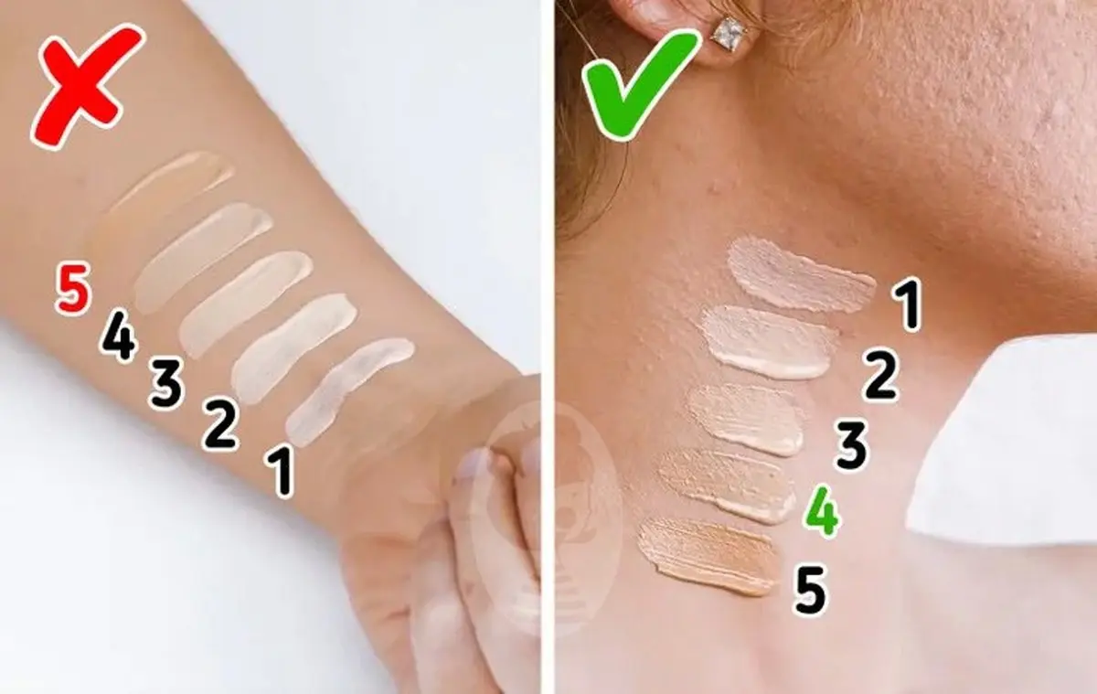 اشتباه رایج خانم‌ها هنگام انتخاب رنگ کرم پودر | از پوست گردن خود کمک بگیرید نه مچ دست!