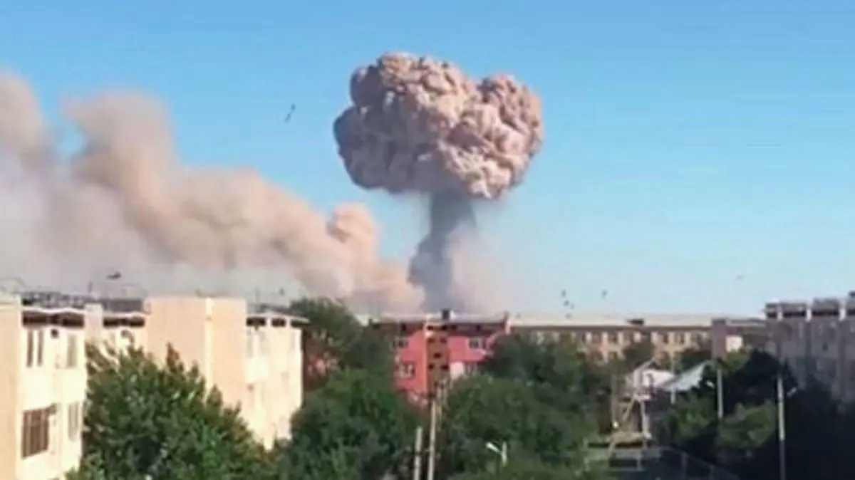 چهار نظامی در انفجار انبار مهمات قزاقستان کشته و ۶۶ نفر زخمی شدند