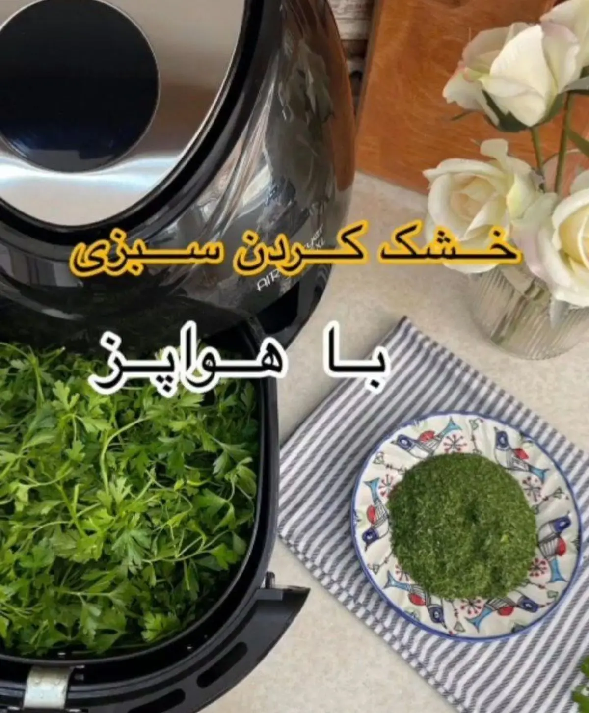 یه عمر سبزی رو اشتباه خشک میکردی! | روش خشک کردن سبزی با هواپز فقط توی ۱۰ دقیقه! + ویدئو