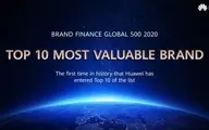 هوآوی برای اولین بار در لیست ۱۰ برند با ارزش جهان قرار گرفت

