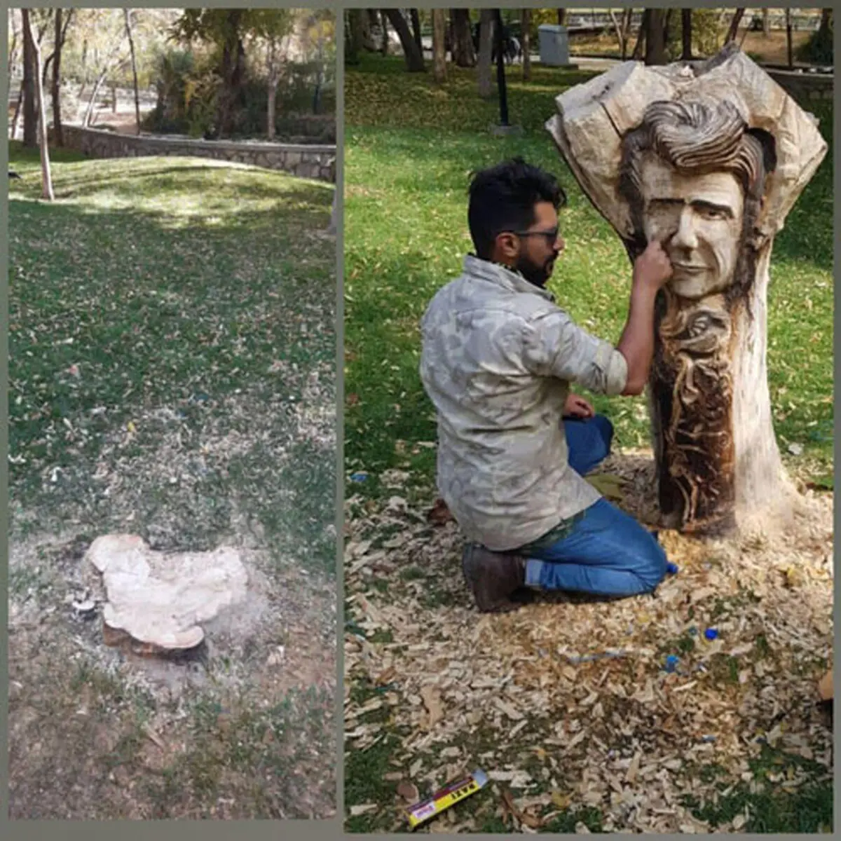 تندیس شجریان در پارک ملت مشهد قطع شد!
