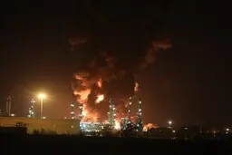بخشی از یک پالایشگاه نفت در سلیمانیه عراق دچار آتش سوزی شد