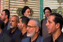 حضور فرزندان آیت‌الله سیستانی در آیین تشییع رهبر شهید انقلاب در نجف اشرف