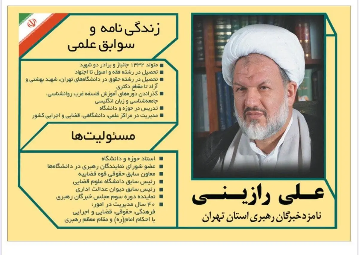 زندگی نامه و سوابق علمی جناب آقای علی رازینی .