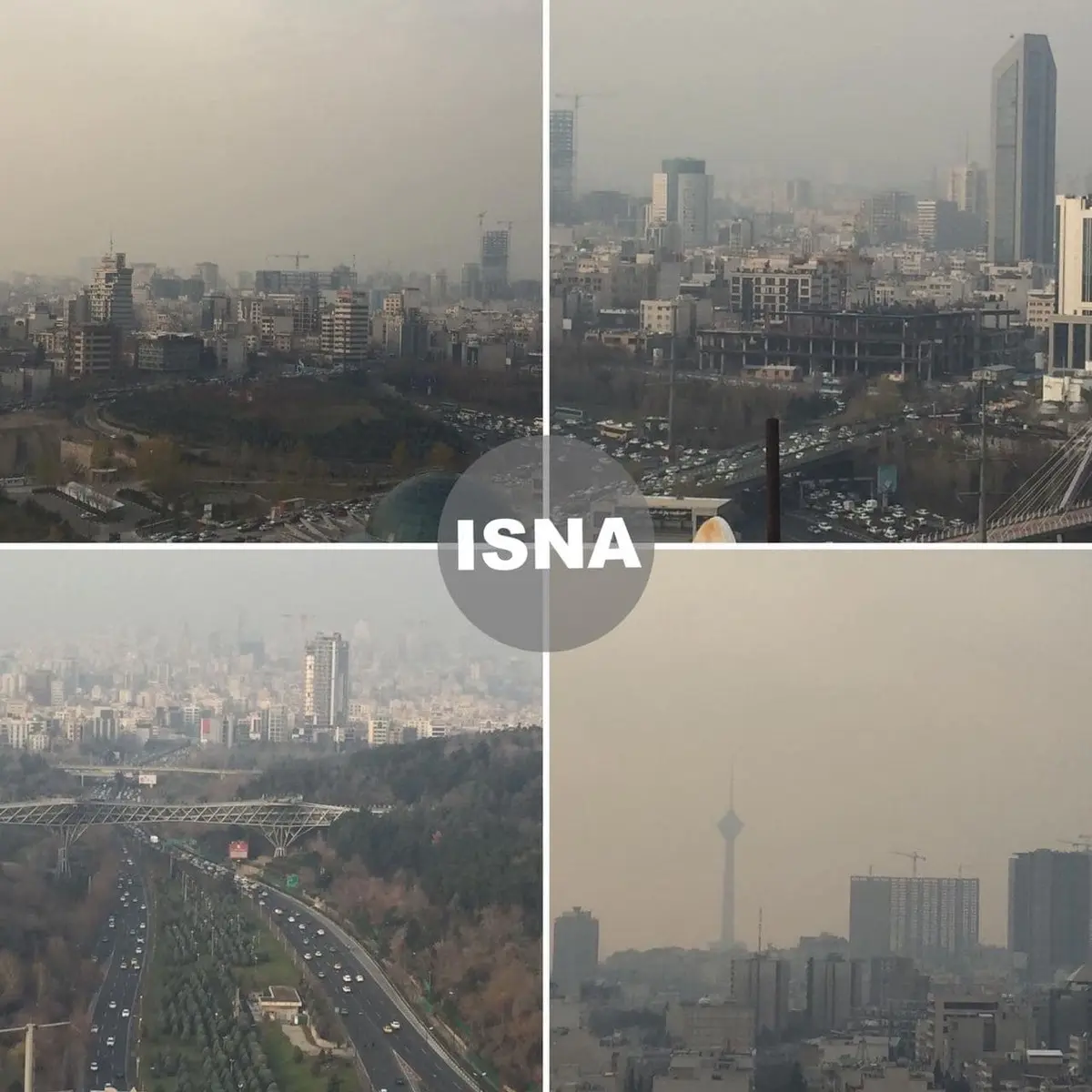 تصاویری از آلودگی هوای تهران در عصر امروز
