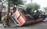 واژگونی یک مینی‌بوس در محور ترانزیت زنجان ـ تبریز |۱۳ مسافر مصدوم شدند