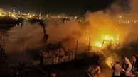  آتش سوزی گسترده در عسلویه | چهار لنج سوخت + ویدئو 