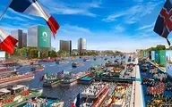 عبور کاروان ایران از روی رودخانه سن در مراسم افتتاحیه المپیک پاریس+ویدئو