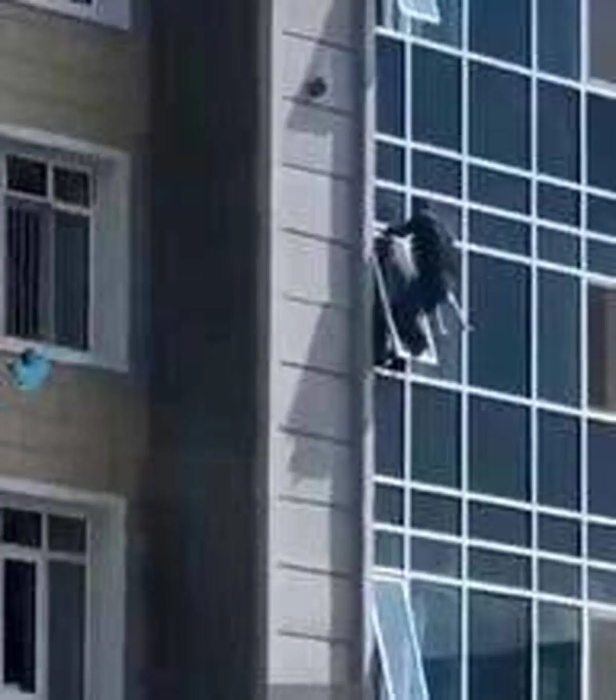 نجات دختر بچه ۳ ساله از پنجره طبقه هشتم+ویدئو