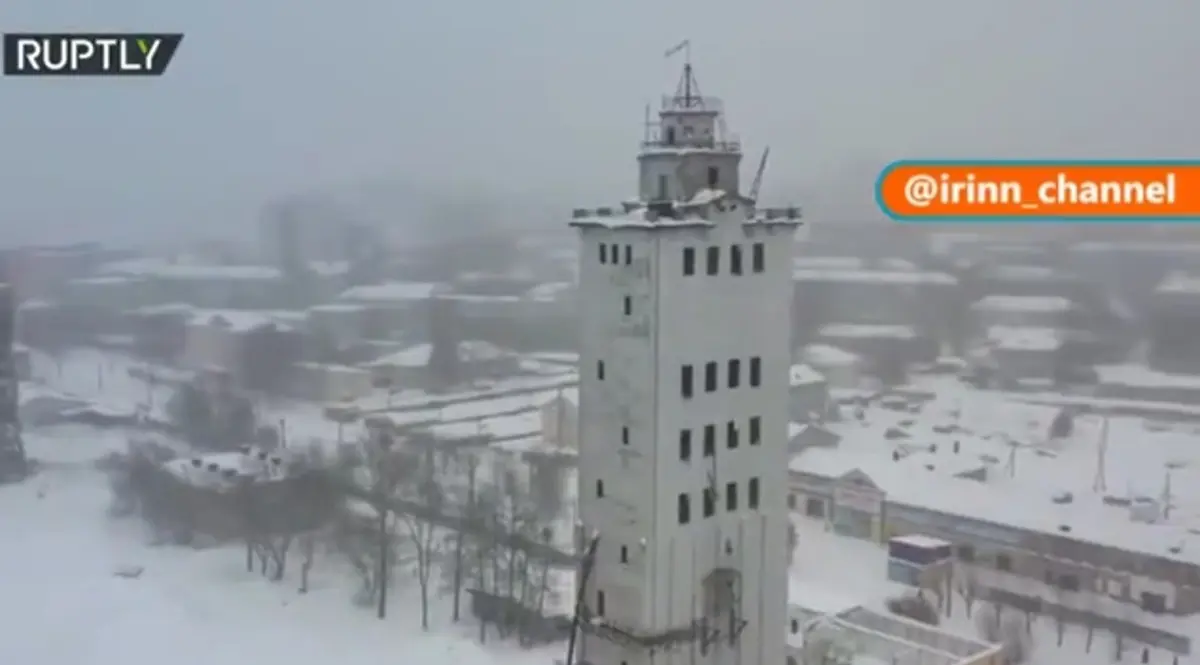 فرو ریختن یک برج در روسیه + ویدئو