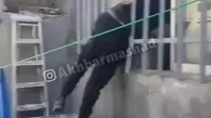 دزد ناشی در مشهد لای پنجره گیر کرد و به دست صاحب‌خانه افتاد!+ویدئو 