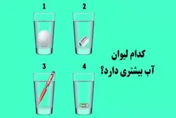 تست هوش؛ کدام لیوان آب بیشتری دارد؟
