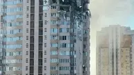  برخورد راکت به ساختمانی در حومه کی‌یف+ ویدئو 