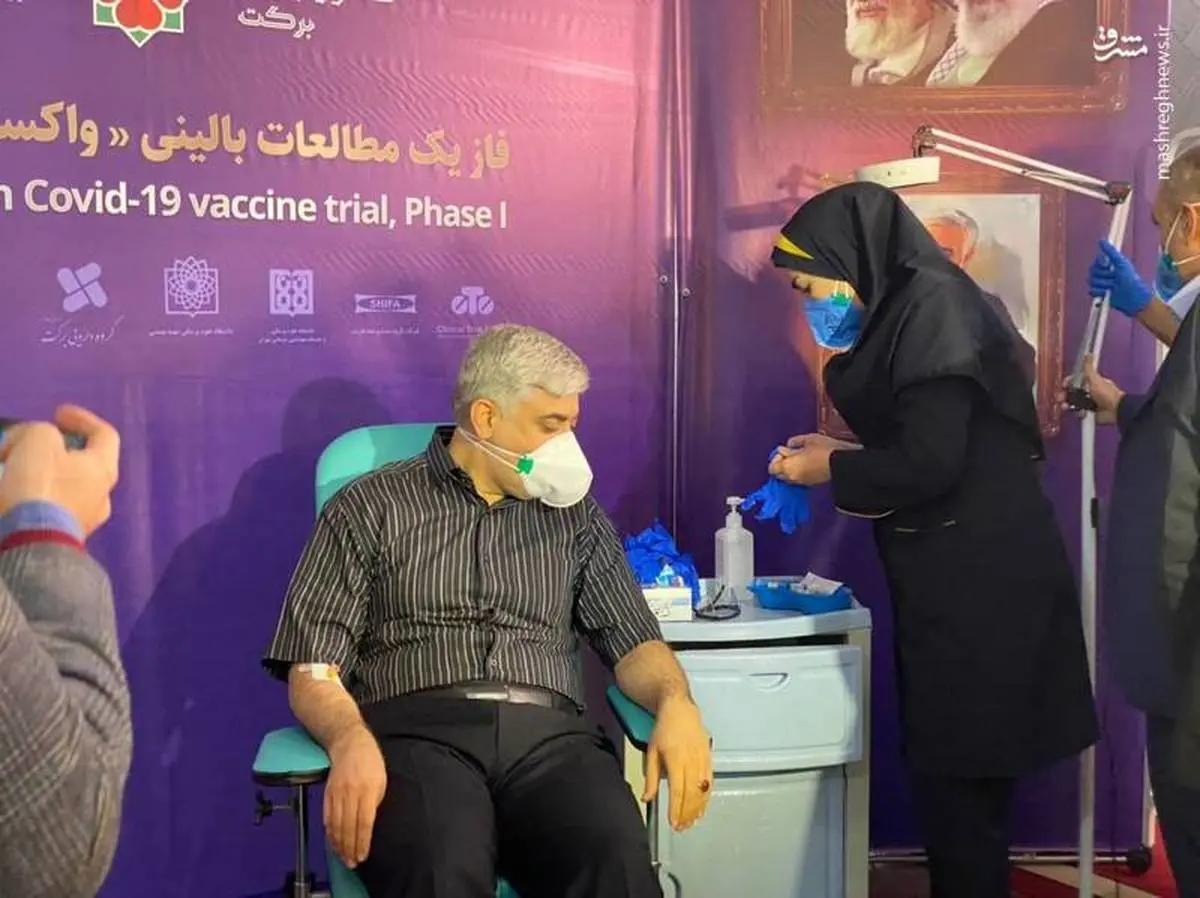تصویری از دومین داوطلب تزریق واکسن کرونا ایرانی