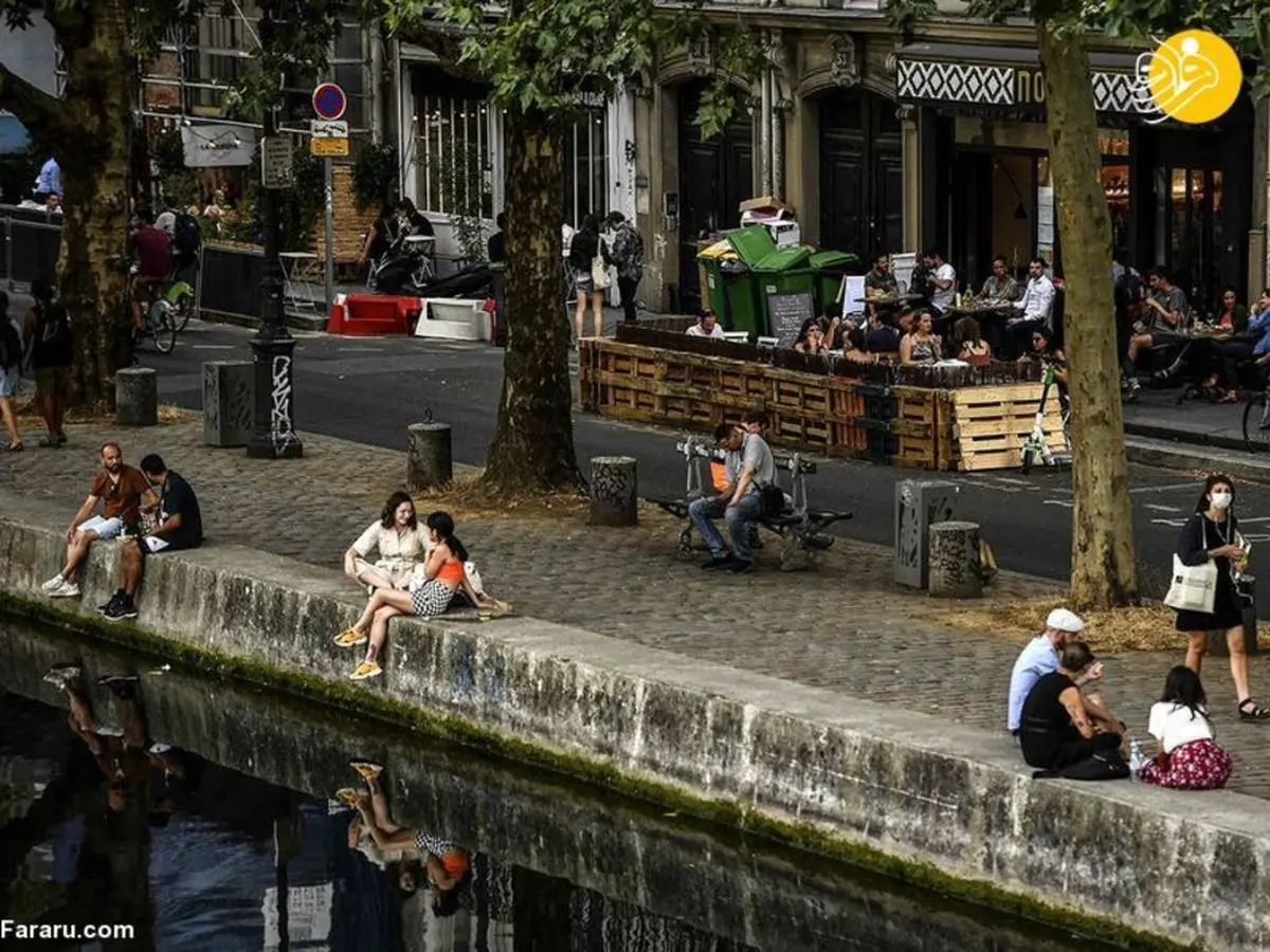 ویروس کرونا  | خیابان‌های پاریس درتصرف کافه دارها +عکس