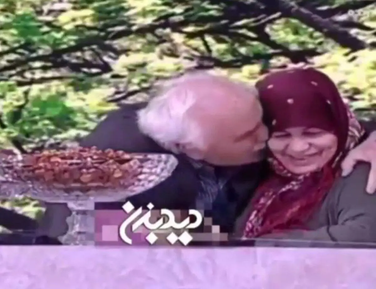 مردی که روی آنتن زنده صدا و سیما همسرش را بوسه‌باران‌کرد!+ویدئو
