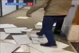 وضعیت شبکه خبری Kurdistan24 پس از برخورد موشک+ویدئو