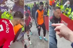 کریستیانو رونالدو، گوشی هوادار اورتون را به زمین کوبید و از او عذرخواهی کرد + ویدئو 