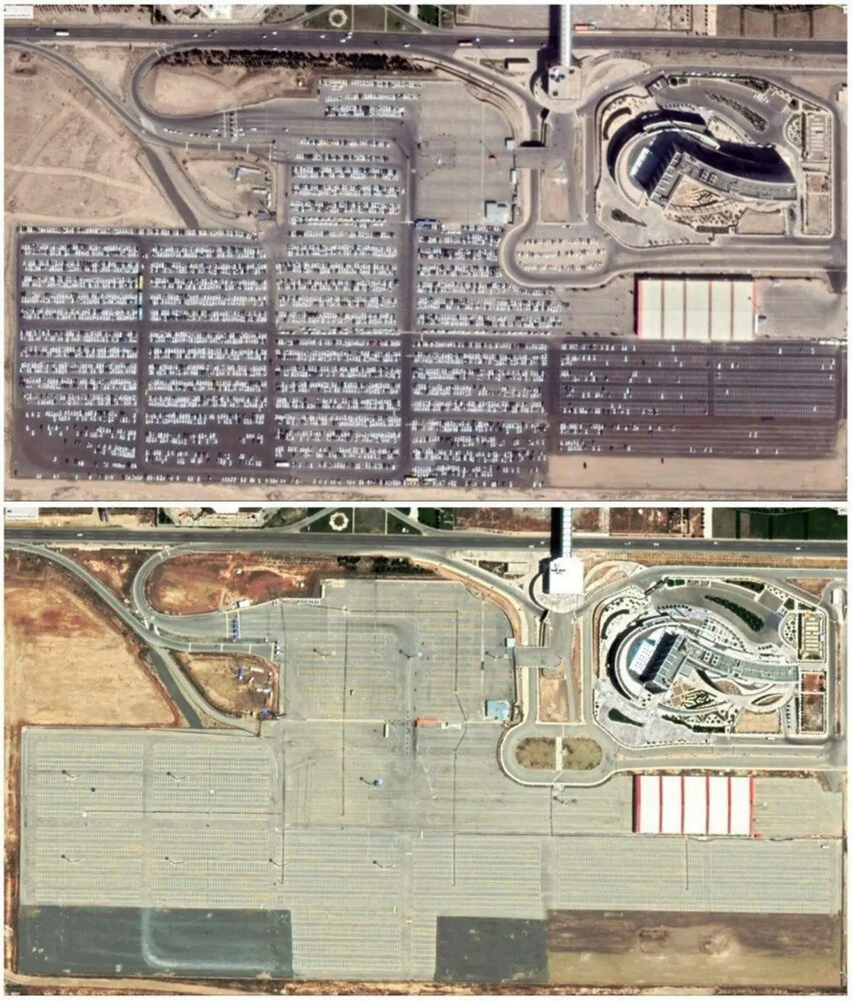 کرونا |   ‏پارکینگ فرودگاه امام، قبل و بعد از کرونا+عکس