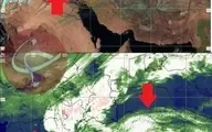 تصاویر ماهواره ای از حرکت جبهه بارشی در آسمان کشور 
