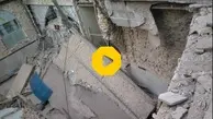 ریزش هولناک یک ساختمان قدیمی در خیابان ملت تهران! + ویدئو