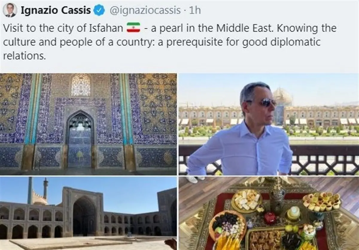 توئیت وزیر خارجه سوئیس از اصفهان  |   از مروارید خاورمیانه بازدید کردم