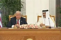  نحوه ورود عجیب ترامپ به قطر | اسکورت هوایی ویژه، استقبال رسمی +ویدئو