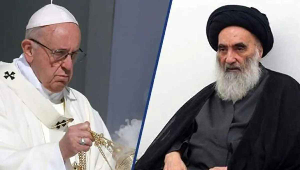 دیدار پاپ فرانسیس با آیت‌الله سیستانی آغاز شد