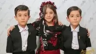 عکس | سه بازیگر کودکِ فیلم «زیر درخت گردو» با لباس‌های زیبای کردی