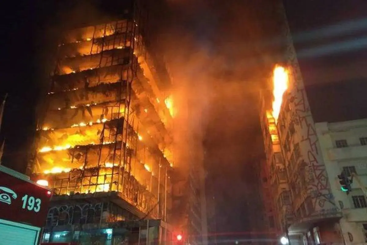 آتش سوزی برج بی‌خانمان‌ها در برزیل